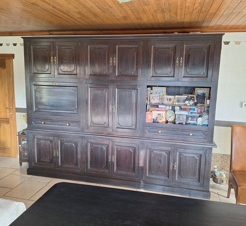 eiken wandkast, Ophalen, Gebruikt, 200 cm of meer, Eikenhout