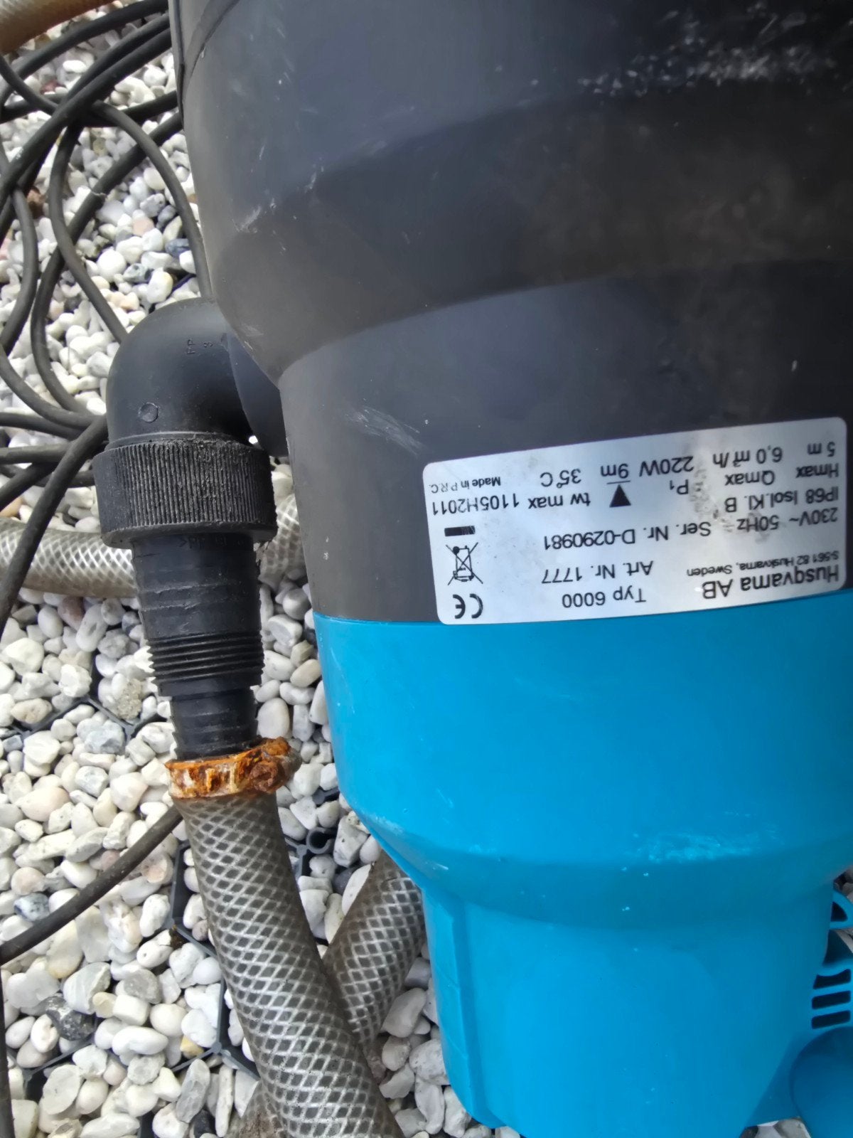 dompelpomp  husqvarna met darm 10 m, Tuin en Terras, Waterpompen, Ophalen, Dompelpomp