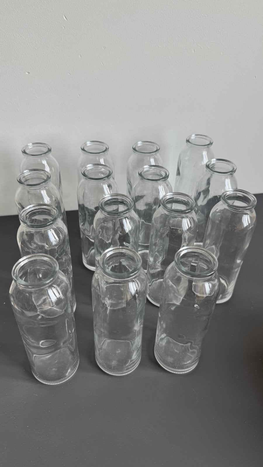 15 Vaasjes, Maison & Meubles, 16 cm, Comme neuf, Verre, Transparent
