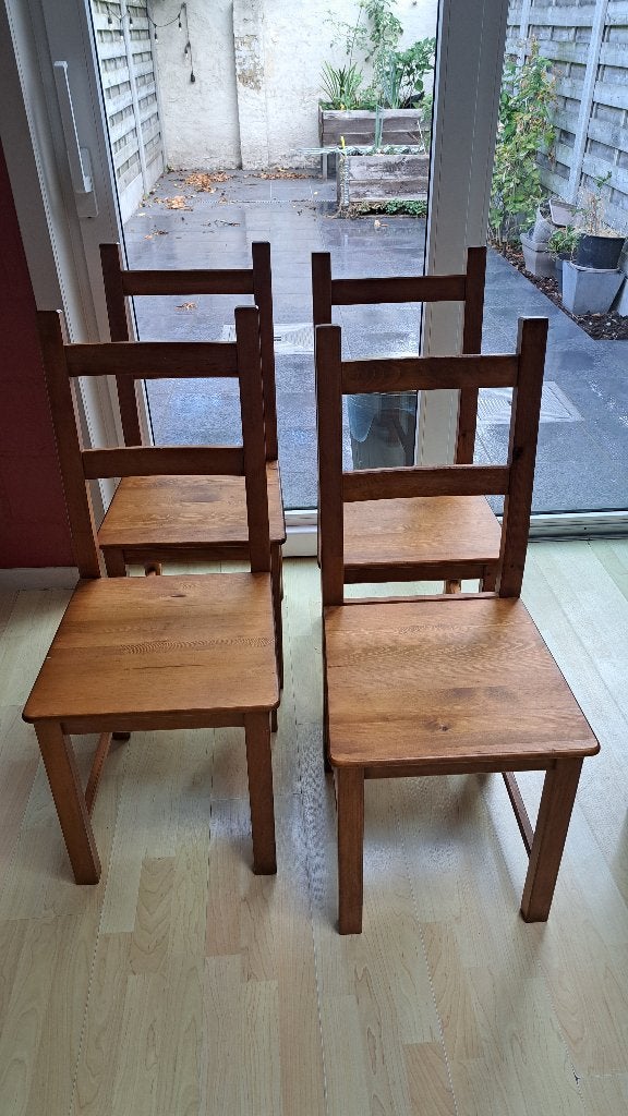Houten stoelen, Brun, Enlèvement, Utilisé, Bois