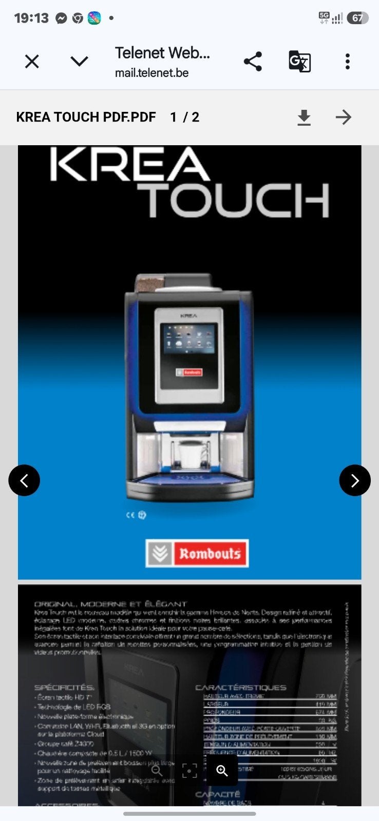 professionele Rombouts koffie machine, Elektronische apparatuur, Koffiezetapparaten, Ophalen of Verzenden