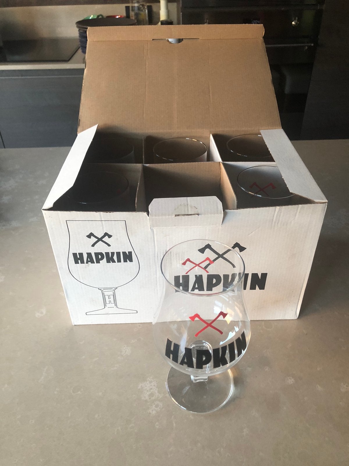 6 nieuwe hapkin glazen, Collections, Enlèvement, Neuf, Verre à bière