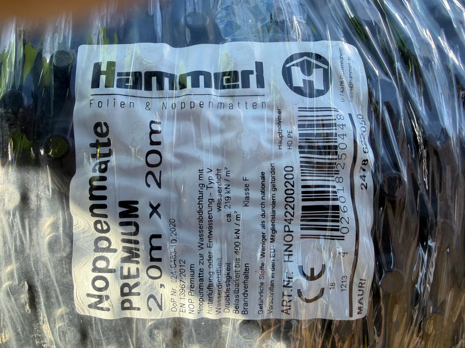 Filmrollen met drainagepunten. Noppenmatte premium, Doe-het-zelf en Bouw, Isolatie en Afdichting, Ophalen, Nieuw, Overige materialen