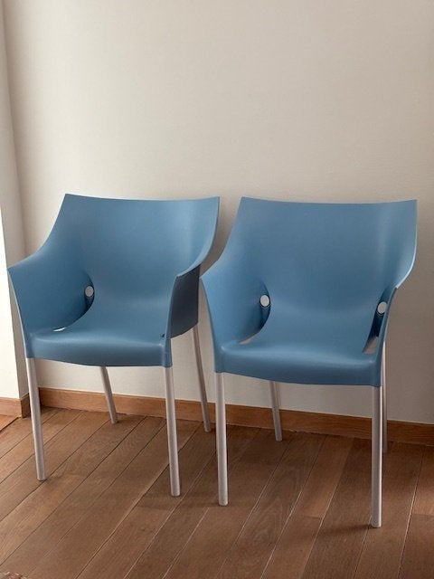Set van 2 (tuin)stoelen, Huis en Inrichting, Ophalen, Kunststof, Twee, Blauw