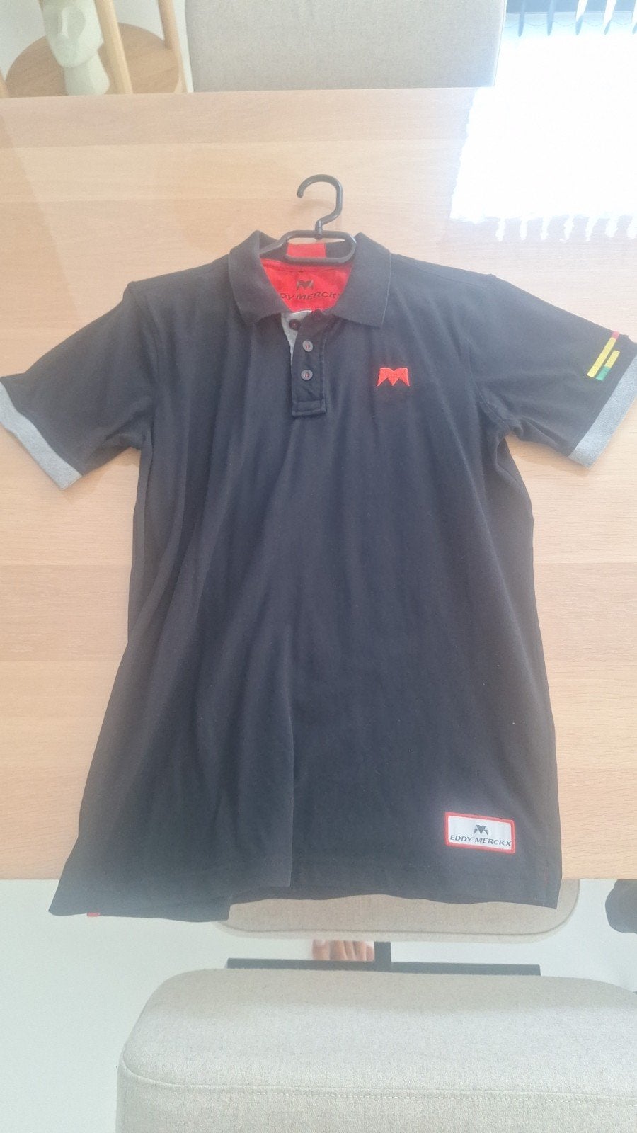 polo Eddy Merxkx, Ophalen of Verzenden, Zo goed als nieuw, Maat 48/50 (M), Zwart
