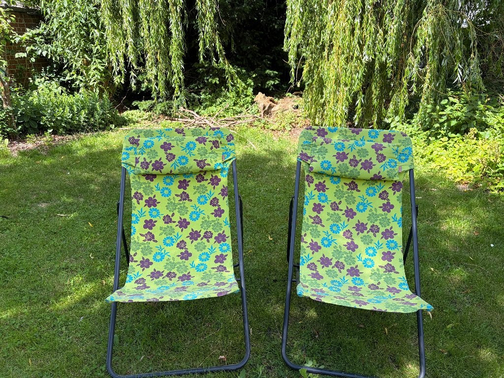 2 strandstoelen Lafuma, Tuin en Terras, Ophalen, Gebruikt, Overige materialen, Verstelbaar