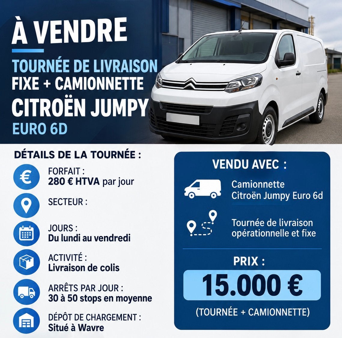 Tourné de livraison transport camionnette a vendre, Ophalen