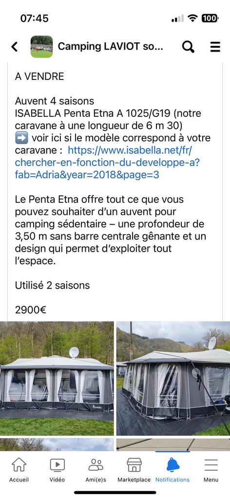 Auvent isabella, Caravanes & Camping, Auvents, Enlèvement, Comme neuf, Isabella