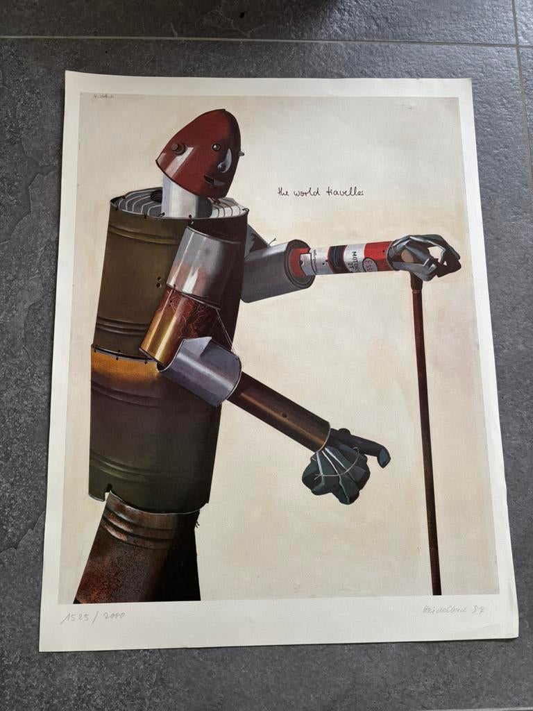 Lithografie "The World Traveller" van Karl Heidelbach 1987, Enlèvement ou Envoi