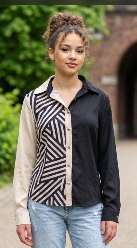 Chemise Asymétrique Graphique SHEIN  (Taille M ), Vêtements | Femmes, Blouses & Tuniques, Enlèvement ou Envoi, Porté, Taille 38/40 (M)