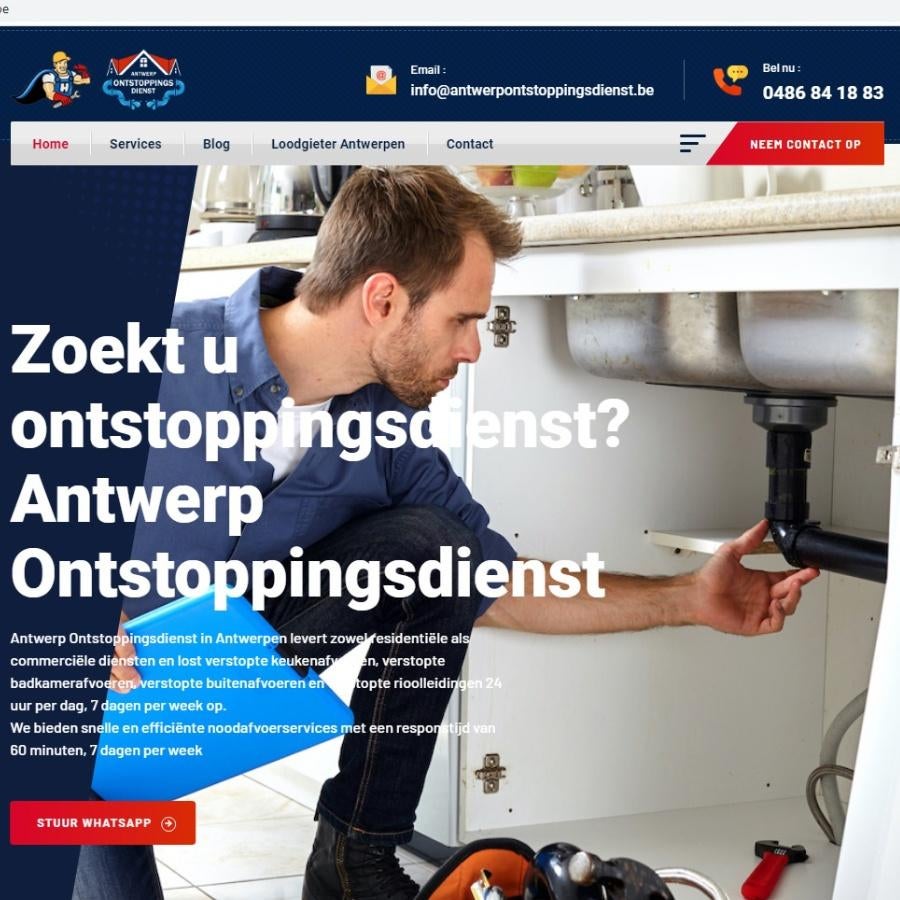 Ontstoppingsdienst - Loodgieter 0486841883