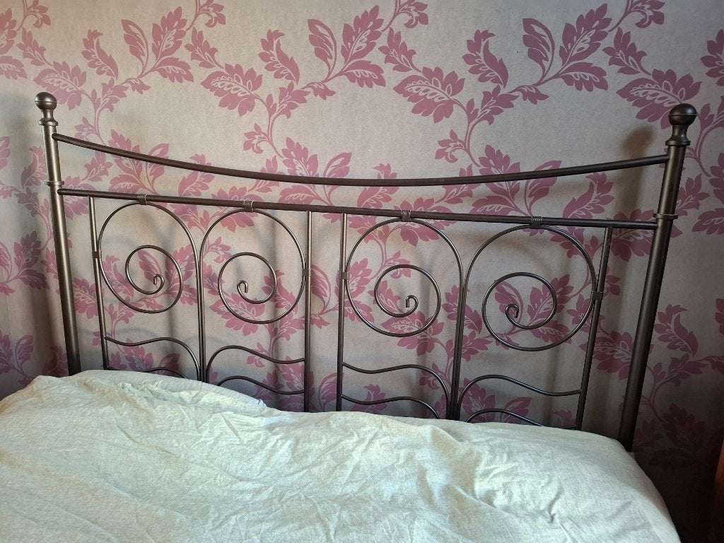 bed, Huis en Inrichting, Ophalen, Gebruikt, Tweepersoons, Metaal