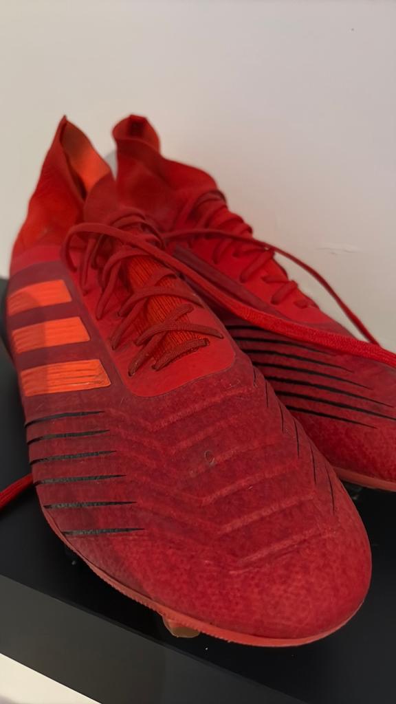 Adidas predator 19.1 FG rood maat 42 2/3, Sport en Fitness, Voetbal, Ophalen, Zo goed als nieuw