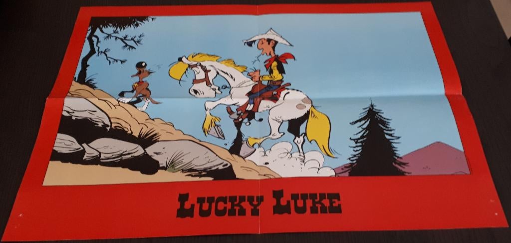 Poster van Lucky Luke, Verzamelen, Stripfiguren, Zo goed als nieuw, Plaatje, Poster of Sticker, Overige figuren, Ophalen