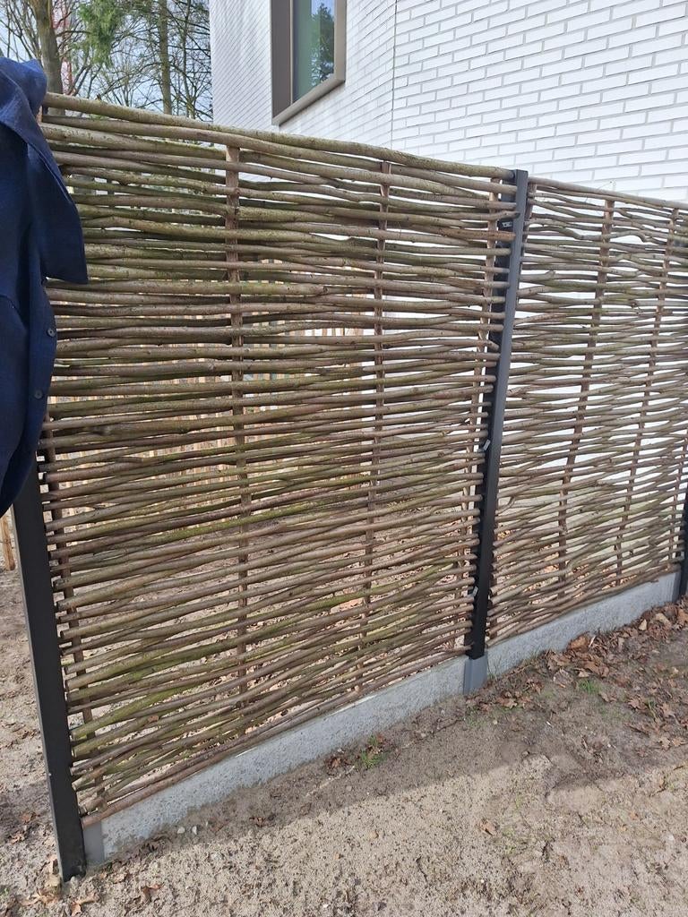 2  x hazelaarscherm 180 cm h op 150 cm b fencing tuinhek, Ophalen, Tuinhek