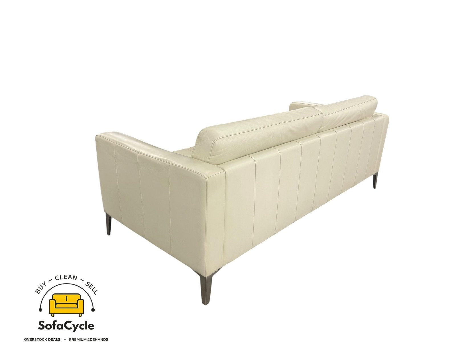 Canapé 3 places en cuir blanc/cuir synthétique IKEA, Maison & Meubles, Enlèvement ou Envoi, Comme neuf, SofaCycle, Info@sofacycle.be