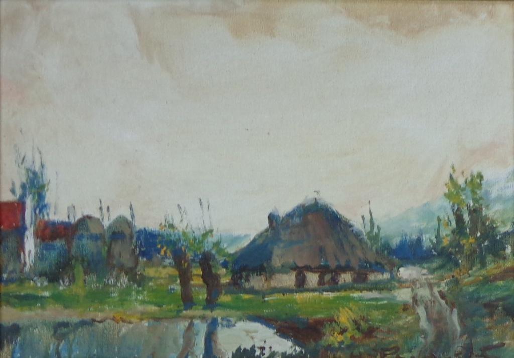 HENRI-JOSEPH PAUWELS / BOERDERIJ / OLIEVERF / 44x57cm KADER, Ophalen of Verzenden