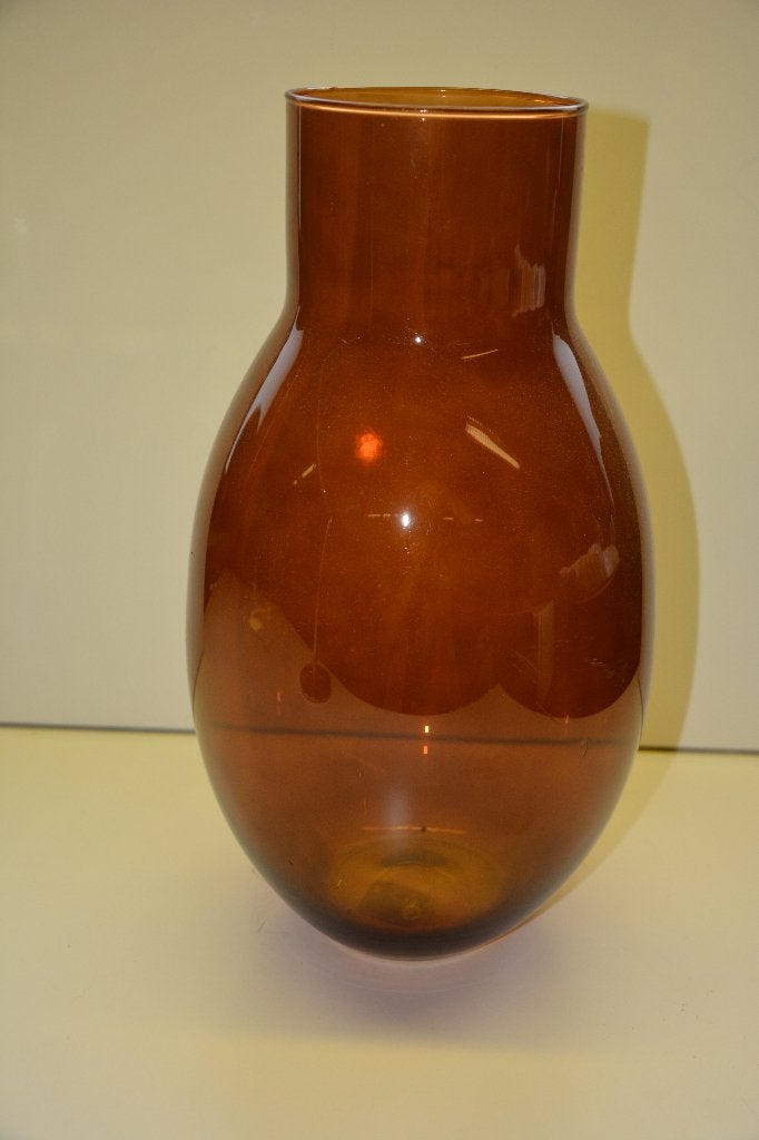 GLAZEN VAAS, Huis en Inrichting, Ophalen, Oranje, 40 cm, Geschikt voor droogbloemen