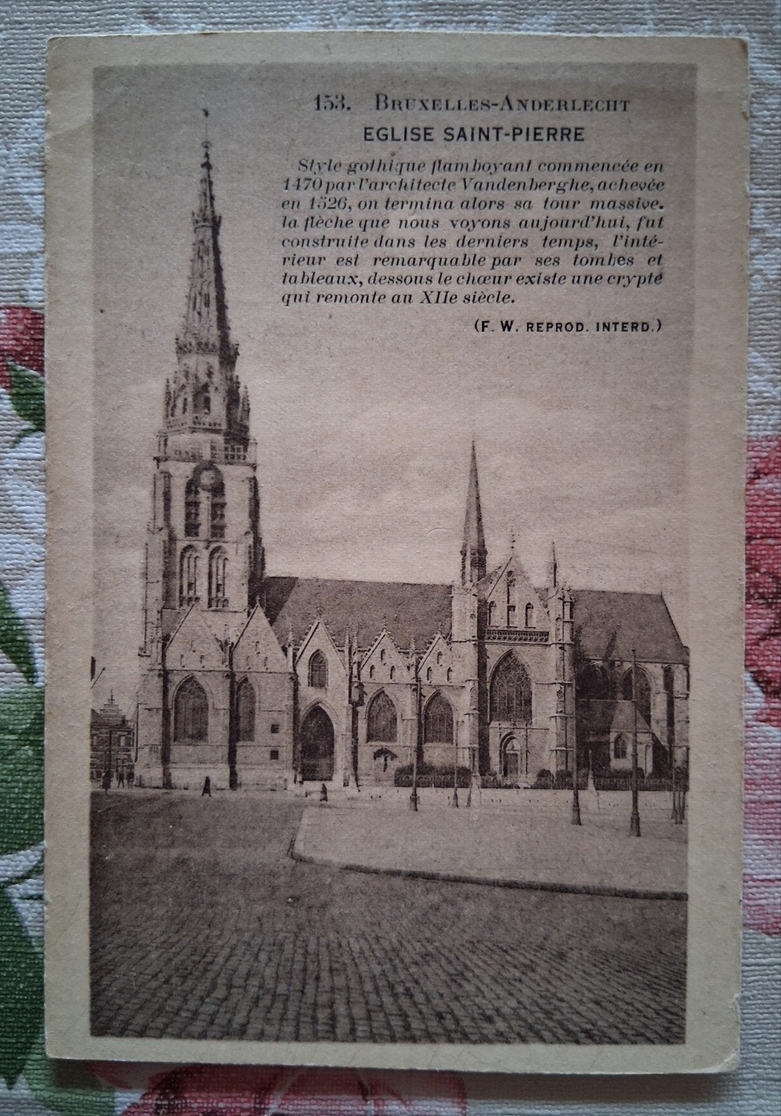 vintage Postkaart St. Pieterskerk in Anderlecht, Ophalen of Verzenden