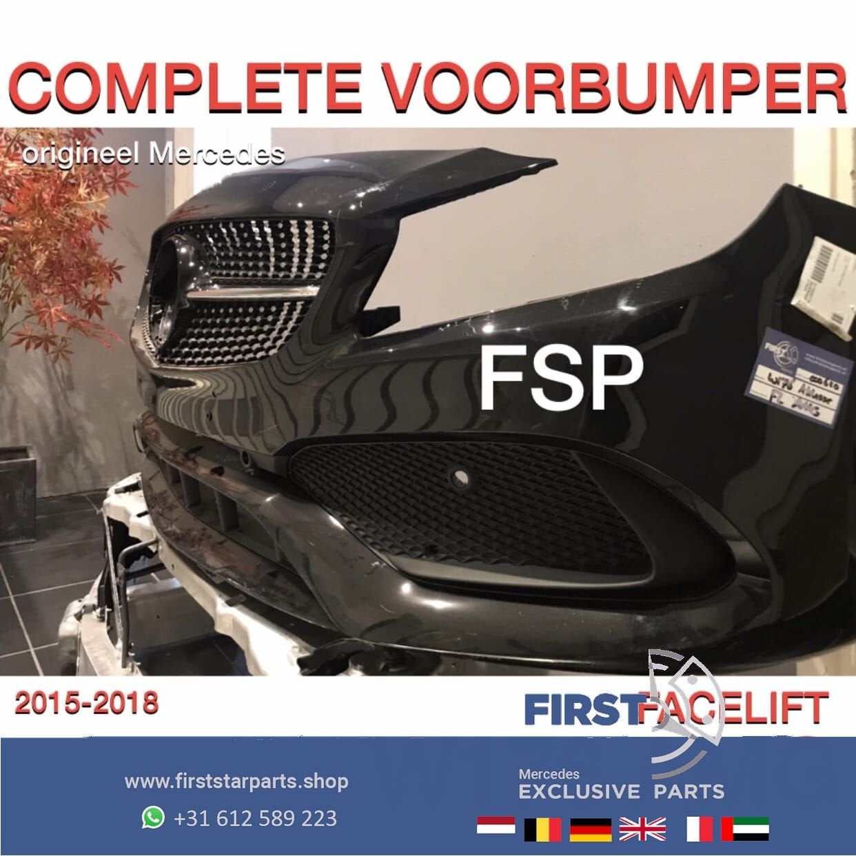 W176 Mercedes A KLASSE FACELIFT AMG VOORBUMPER DIAMOND GRIL, Gebruikt, -, Voor, Ophalen of Verzenden