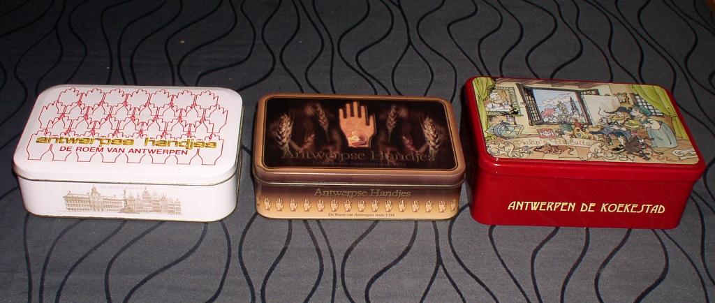 Blikken Antwerpse Handjes en Antwerpen Koekestad, Collections, Boîte en métal, Enlèvement ou Envoi, Utilisé, Biscuits, Autres marques