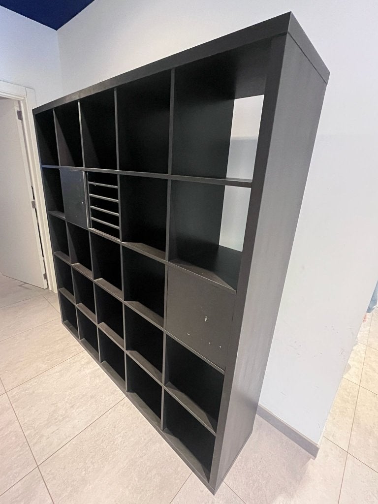 Ikea Kallax open kast 5x5 - 182x182cm - zwartbruin, 25 à 50 cm, 150 à 200 cm, Utilisé, 150 à 200 cm
