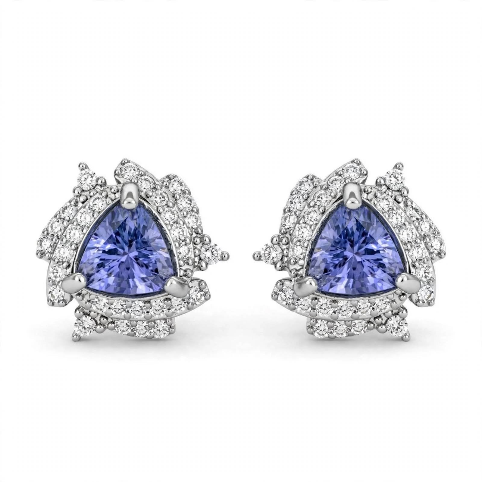 Boucles d'oreilles en argent massif avec tanzanites naturell, Bijoux, Sacs & Beauté, Enlèvement, Avec pierre précieuse, Argent