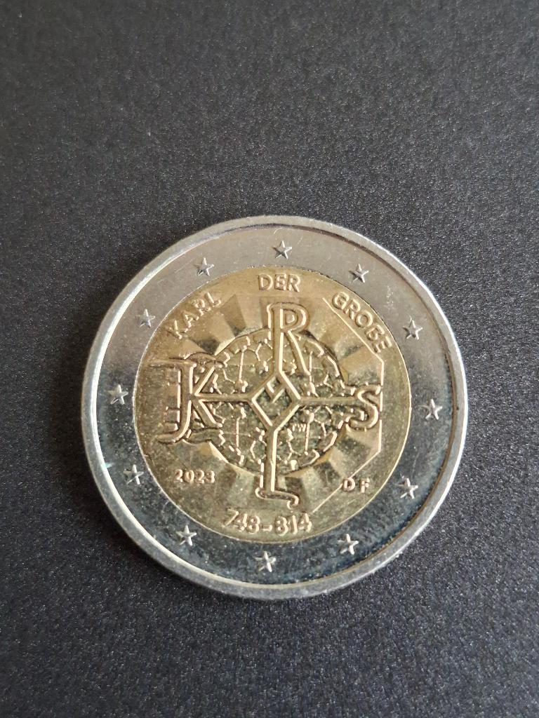 2023 F Duitsland 2 euro 1275 jaar Karel de Grote, Stuttgart, Postzegels en Munten, Verzenden, Duitsland, 2 euro, Losse munt