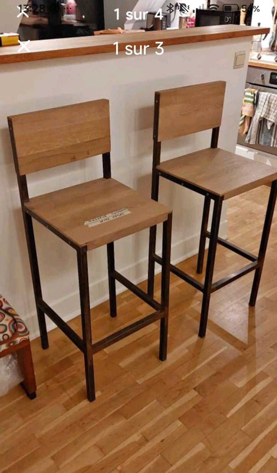 chaises de bar, Ophalen, Hout