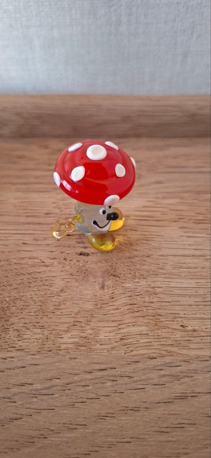 1 miniatuur  paddestoel mannetje in glas, Ophalen, Nieuw