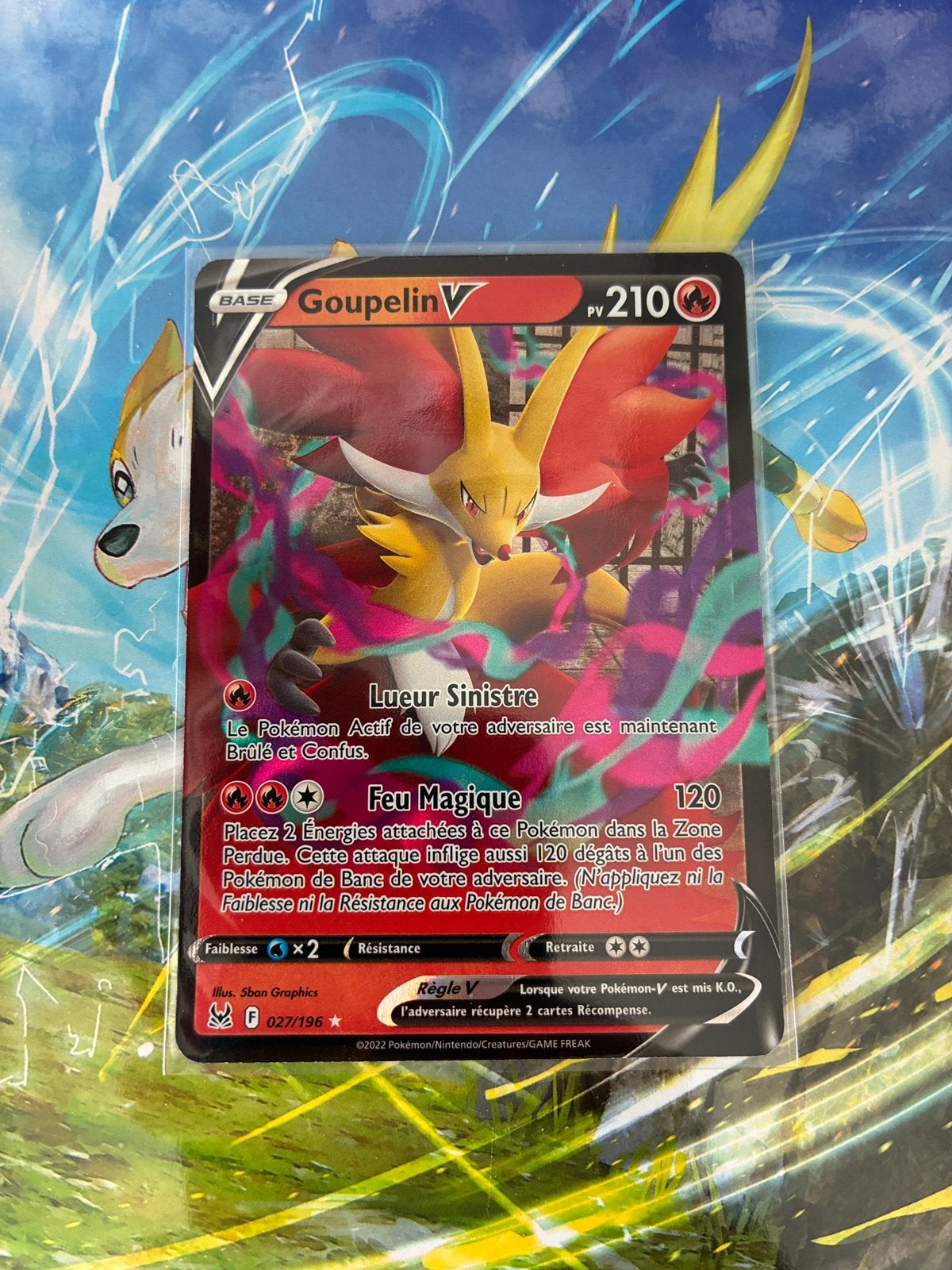 Carte Pokémon Goupelin V 027/196, Enlèvement, Comme neuf