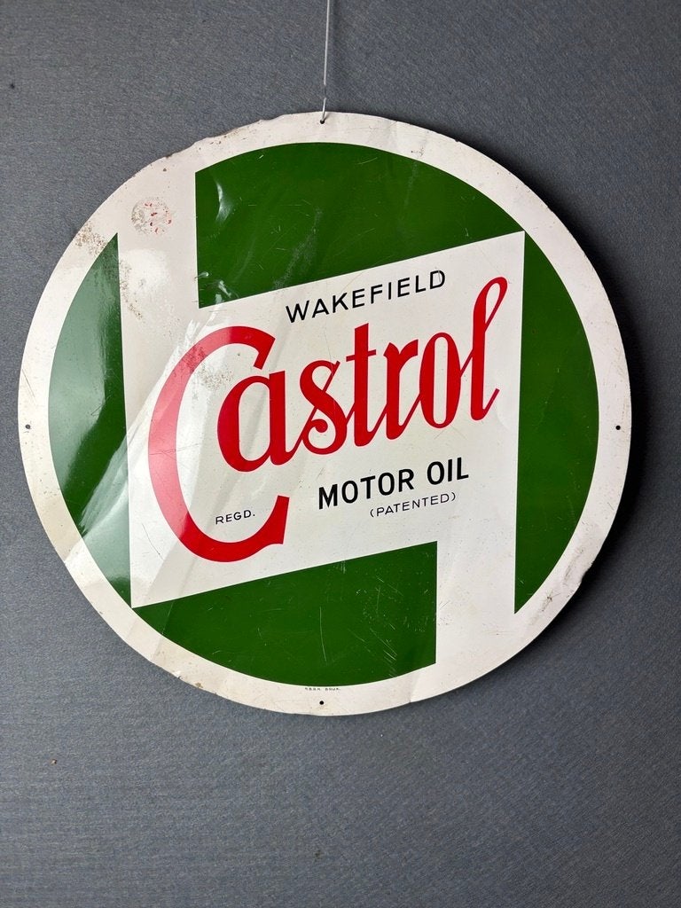 Castrol motor olie reclamebord 50cm brussels, Ophalen of Verzenden, Gebruikt, Reclamebord