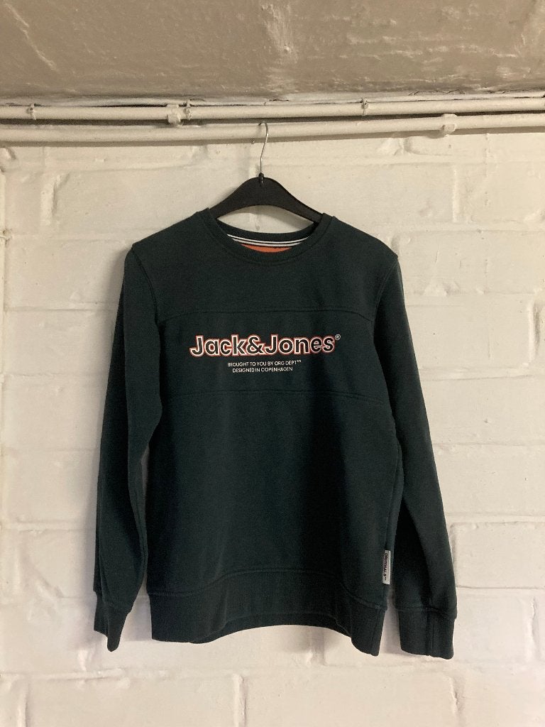 Petrolkleurige sweater, Jack and Jones, 152, 12 jaar, Trui of Vest, Ophalen of Verzenden, Zo goed als nieuw, Jongen