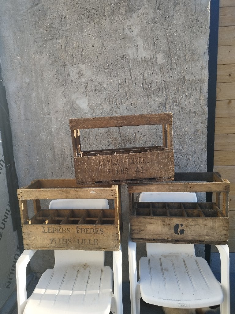 Oude houten flessenkisten, Ophalen, Gebruikt, Hout, 5 tot 15 flessen