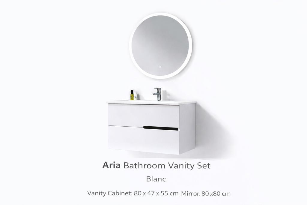 Meuble Aria neuf 80 cm avec miroir led !, Neuf, Moins de 100 cm, Enlèvement, Rectangulaire