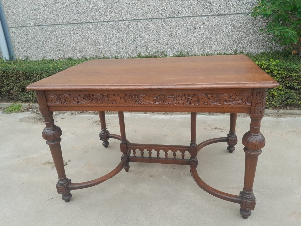 Tafel en stoelen, Huis en Inrichting, Tafels | Eettafels, Gebruikt, Eikenhout, Vijf personen of meer, Rechthoekig