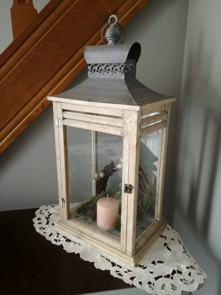 Grote houten lantaarn met glas, Huis en Inrichting, Ophalen, Hout