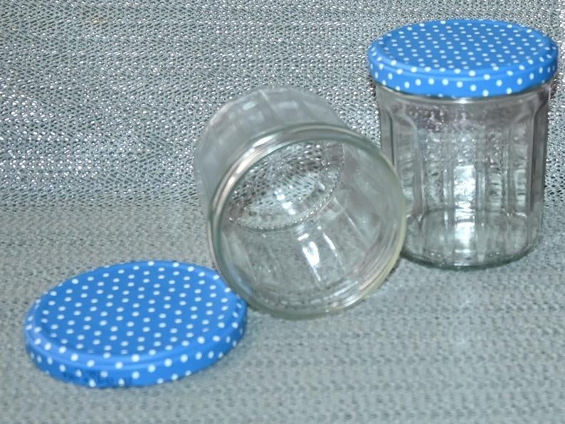 lot van 50 glazen potten voor gelei , confituur en andere, Ophalen, Zo goed als nieuw, Glas, Pot, Bus of Blik