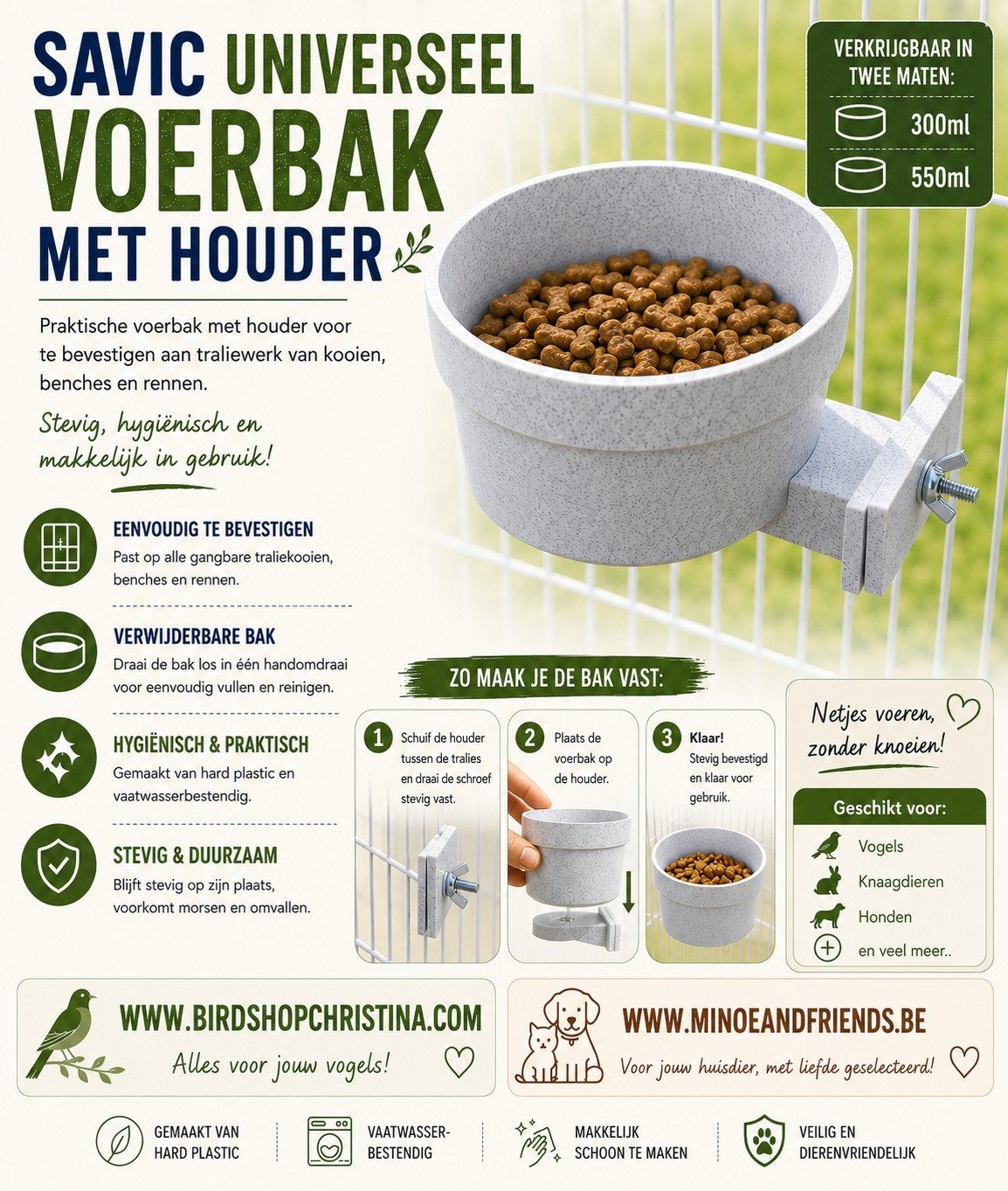 Savic Universeel Voerbak ( Crock )
Met Houder - 550ml, Dieren en Toebehoren, Ophalen