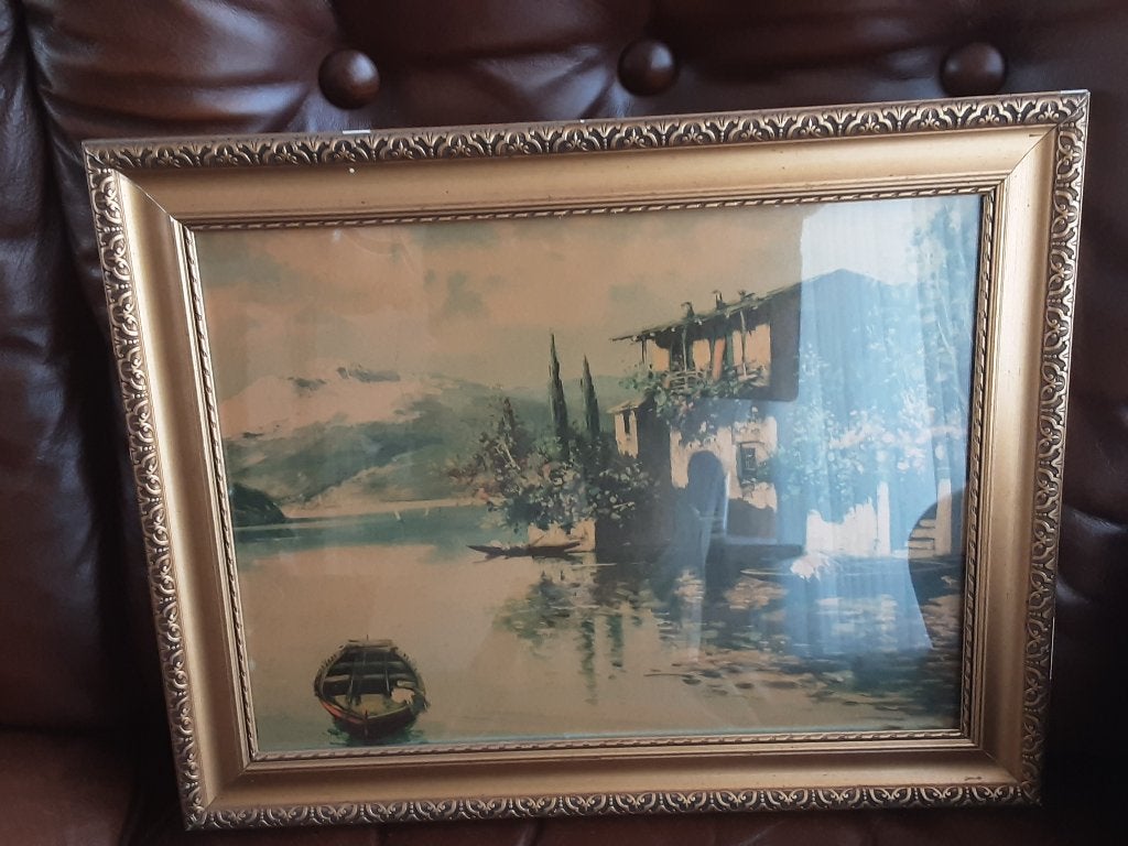 Schilderij, Antiek en Kunst, Kunst | Schilderijen | Klassiek, Ophalen, Achter glas, Landschap