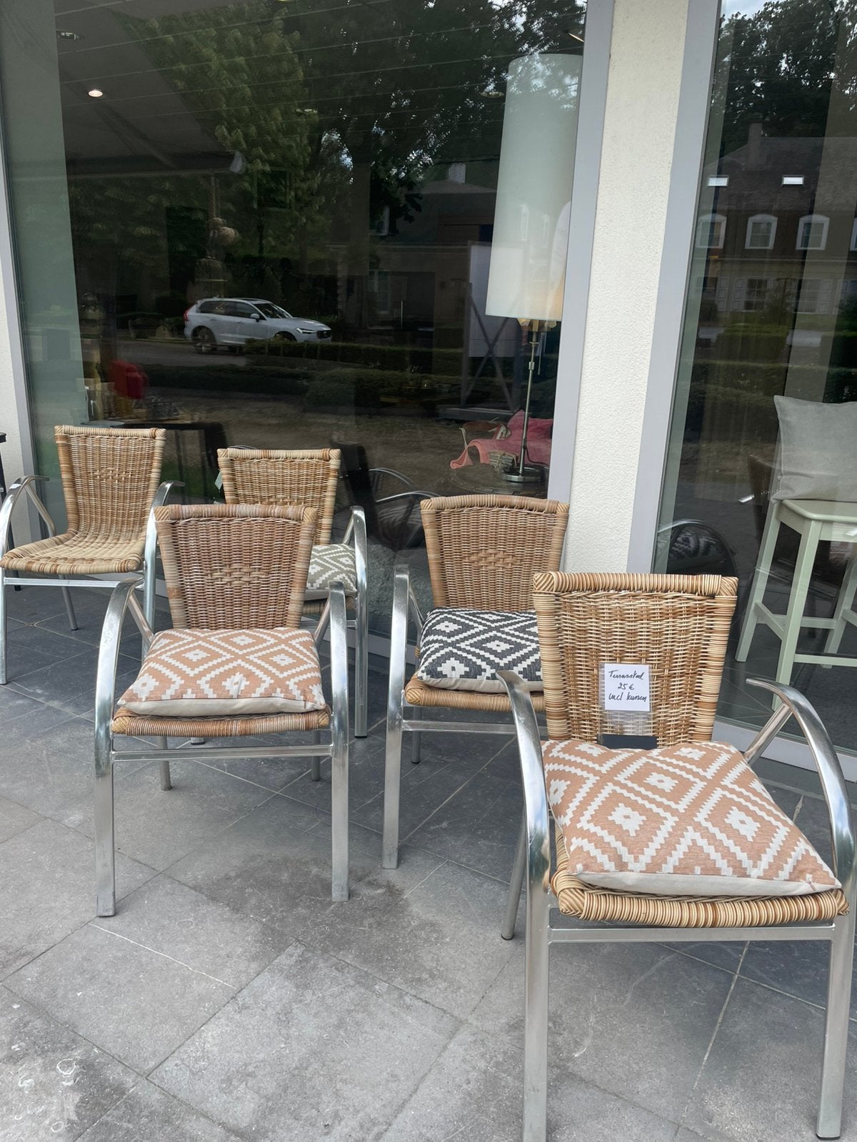 Terras stoelen met kussen, Ophalen, Gebruikt