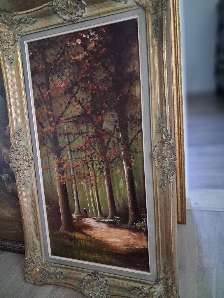 *Mooie gesigneerde antieke schilderij met prachtige kader, Antiek en Kunst, Kunst | Schilderijen | Klassiek, Doek, Gesigneerd