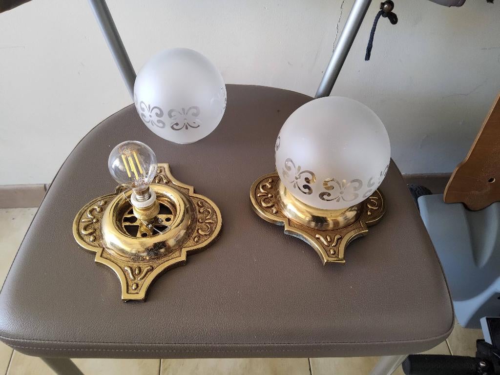 Wand of plafondlamp., Ophalen, Zo goed als nieuw, Glas, Rustiek