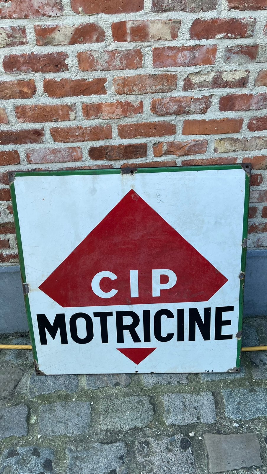 Plaque en émail CIP Motricine., Collections, Enlèvement ou Envoi, Utilisé, Panneau publicitaire