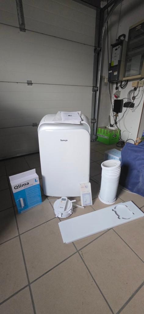 Mobiele airco met afstandsbediening en accessoires, Elektronische apparatuur, Airco's, Ophalen, Mobiele airco, Afstandsbediening