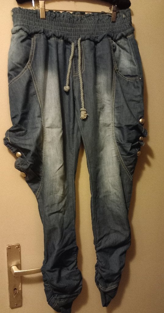 Miss One verbleekte jeansharembroek in spijkerbroek., Kleding | Dames, Spijkerbroeken en Jeans, Ophalen, Blauw, MISS ONE, Overige jeansmaten