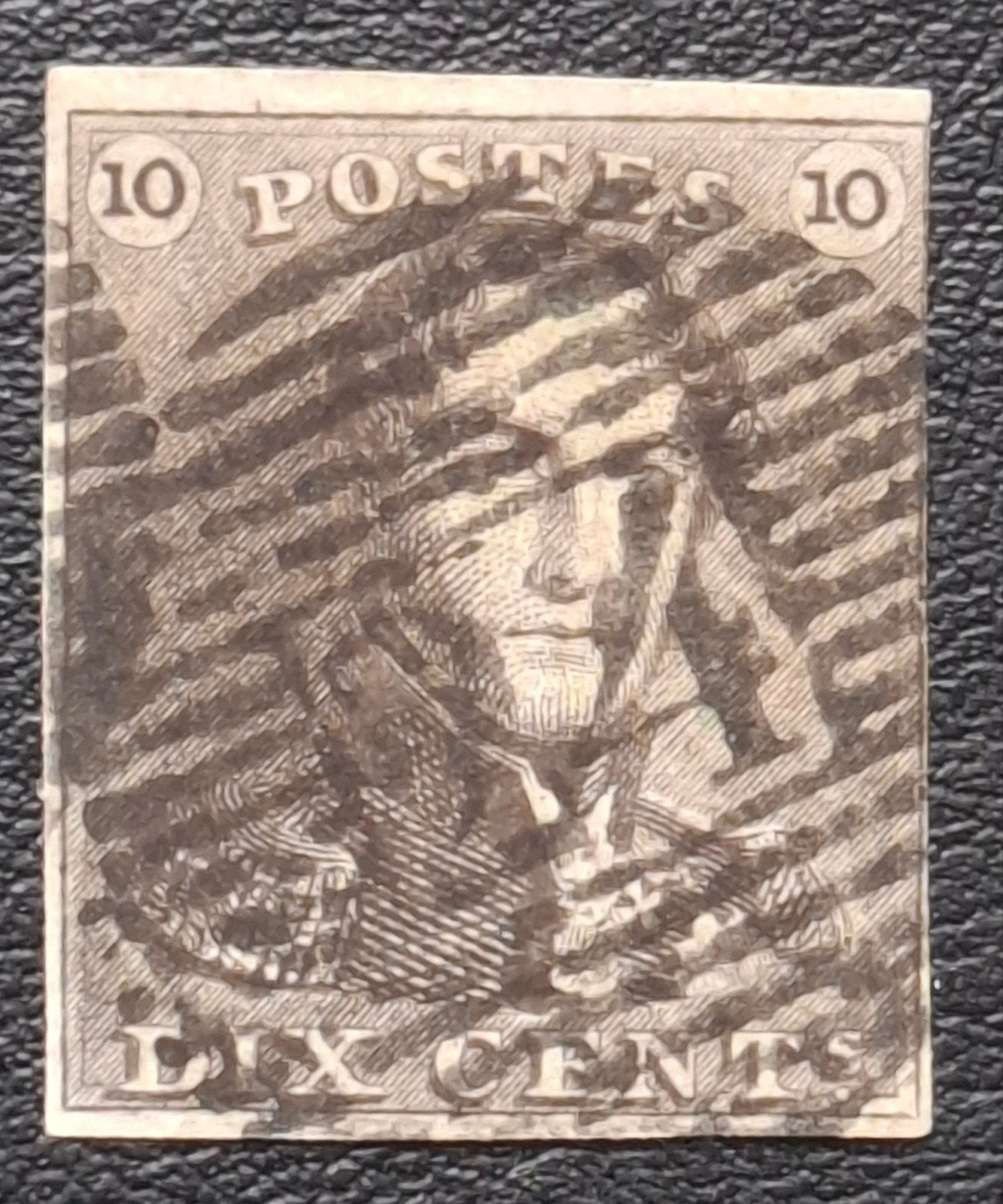 België: OBP 1 (●) Epauletten 1849., Met stempel, Koninklijk huis, Frankeerzegel, Ophalen of Verzenden