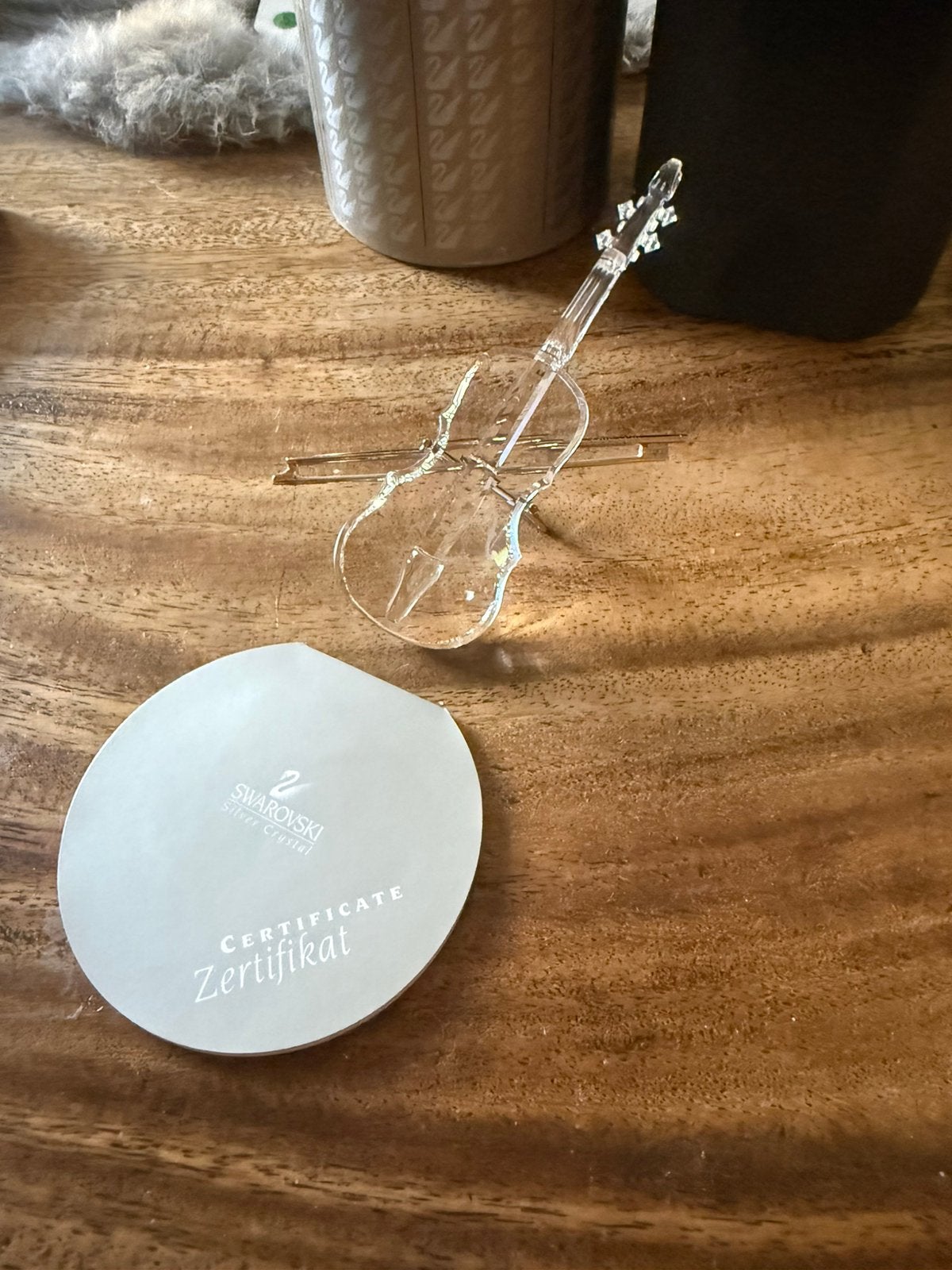 Swarovski Viool met staander en strijkstok puntgaaf, Ophalen of Verzenden, Zo goed als nieuw