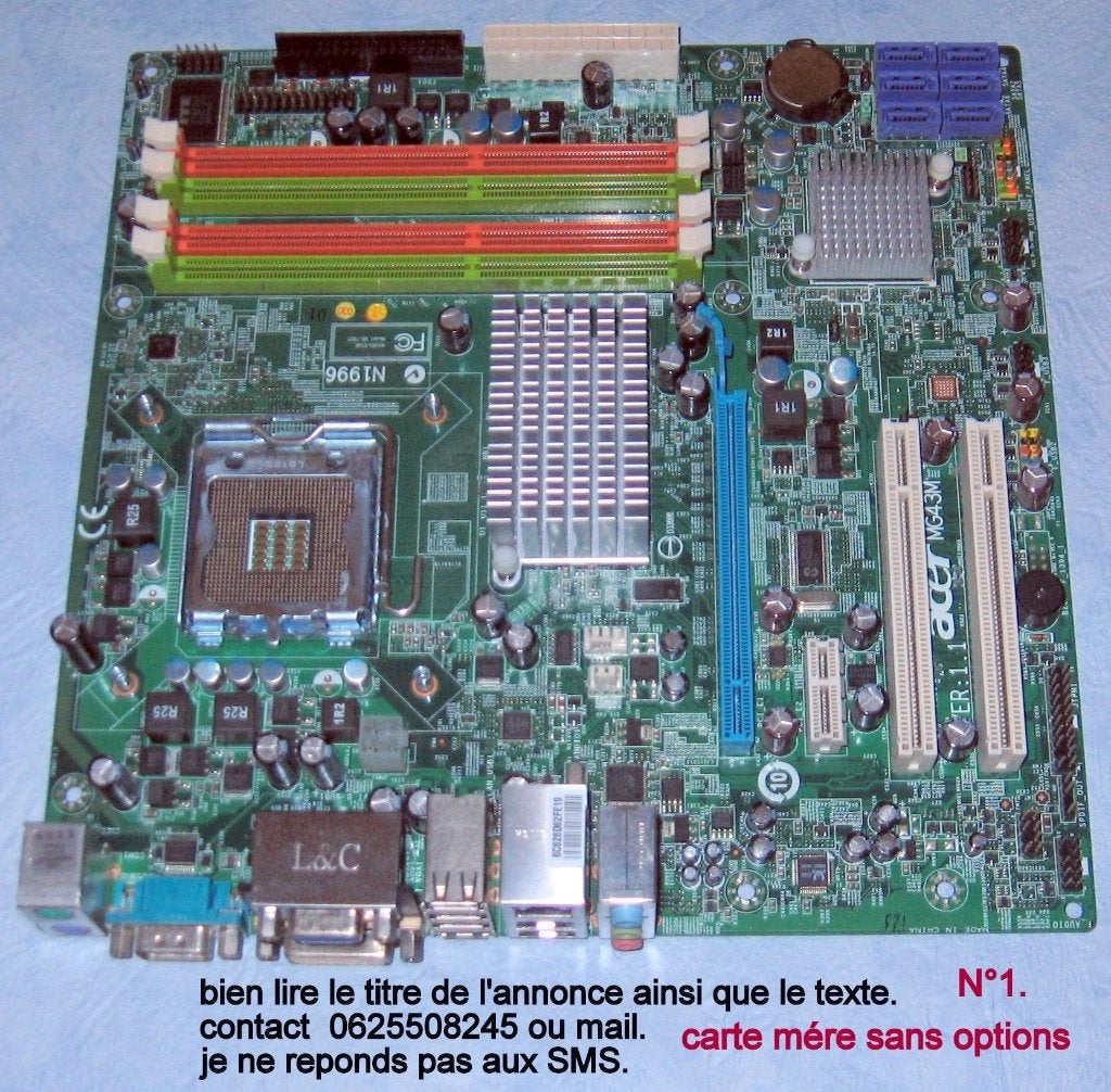 carte mere Acer avec ou sans options., Informatique & Logiciels, Enlèvement, Comme neuf, DDR3