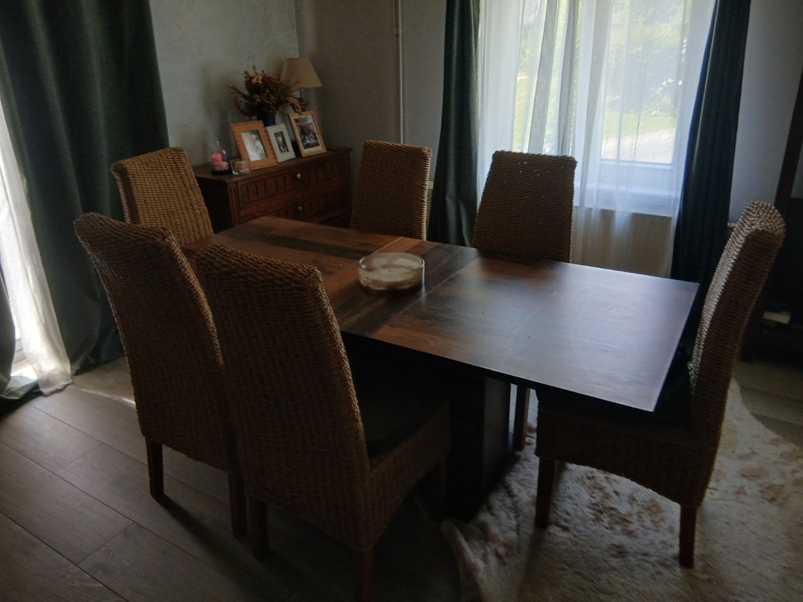 Eettafel met 6 stoelen, Ophalen